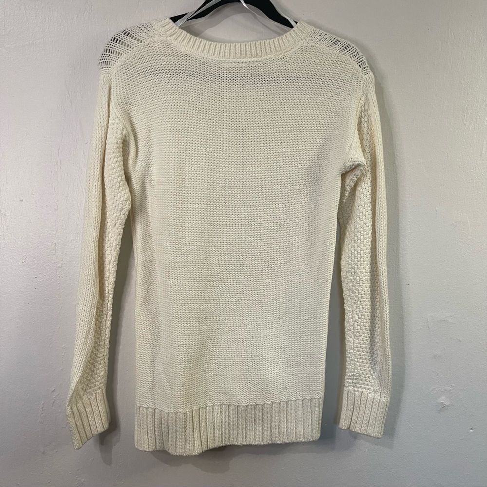 Roxy White Cable Knit Chunky Sweater Long Sleeve Sweater - Picture 2 of 7